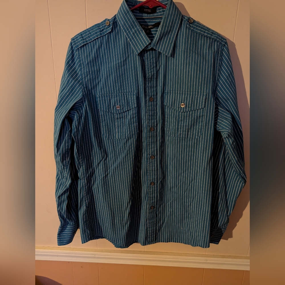 CJ Black Men's Blue Striped Long Sleeve Button Down Size Medium